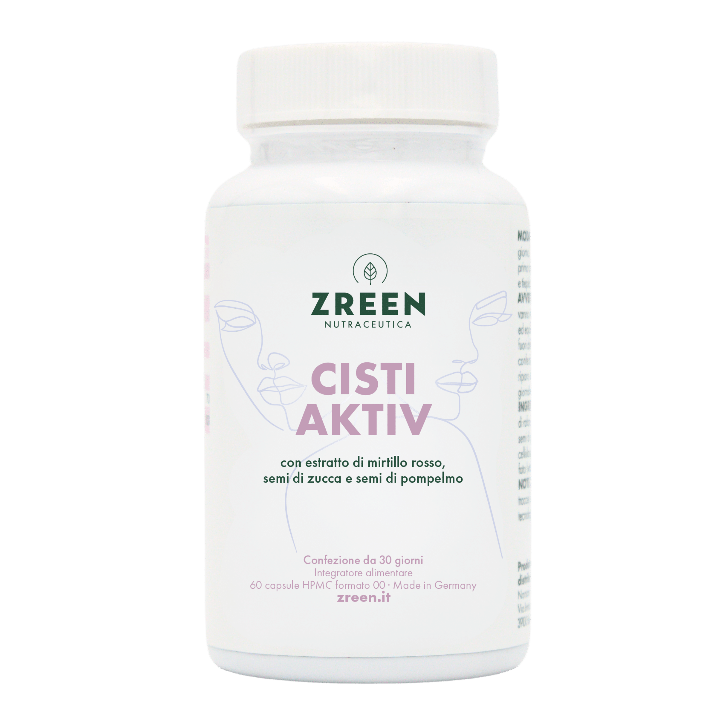 Cisti Aktiv trasparente Packshot Integratore alimentare ZREEN Cisti Aktiv