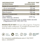Tabella con valori nutrizionali ZREEN Curcuma Liquida