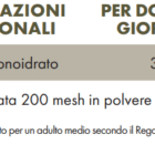 Tabella con valori Nutrizionali ZREEN Creatina