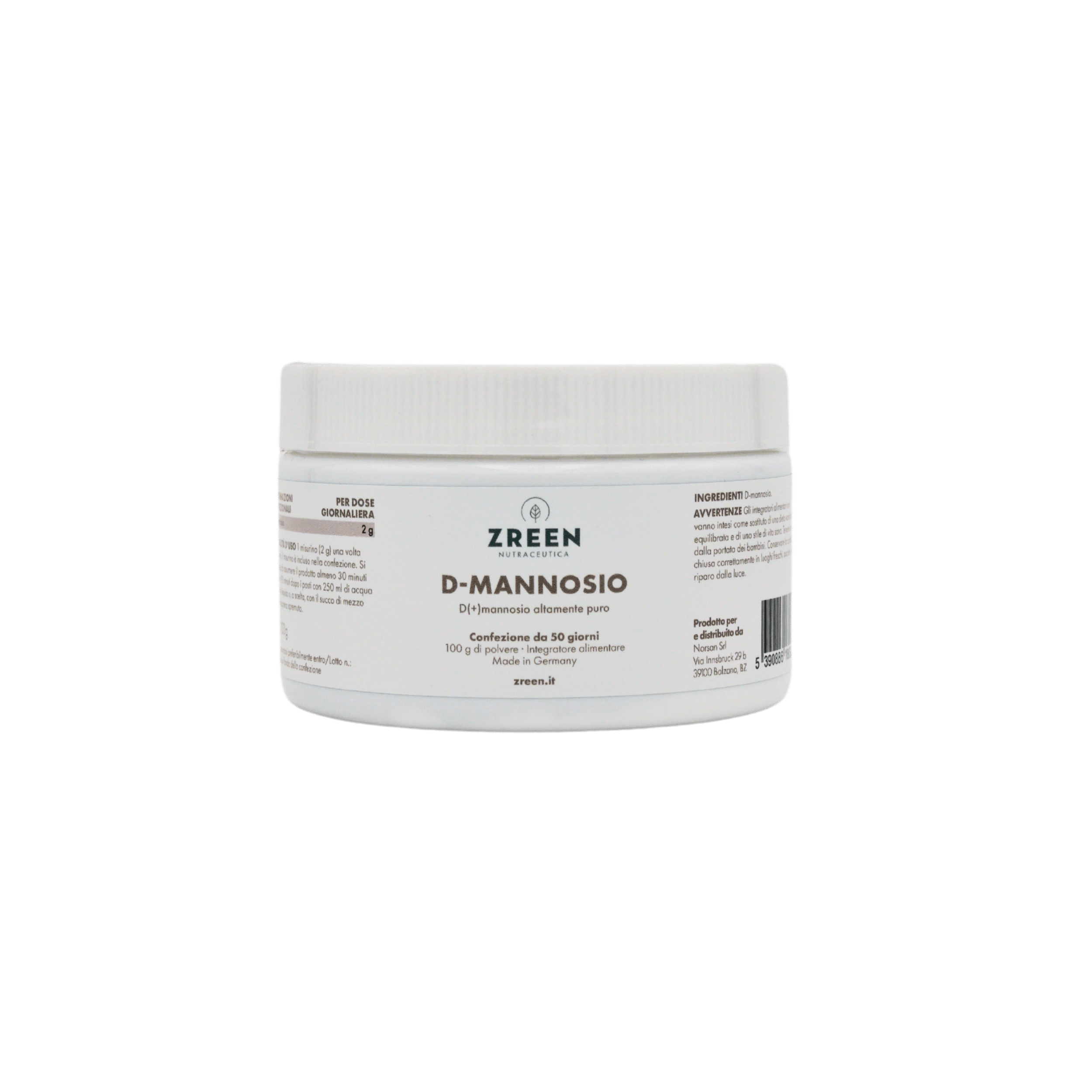 D-Mannosio trasparente Packshot ZREEN D-Mannosio