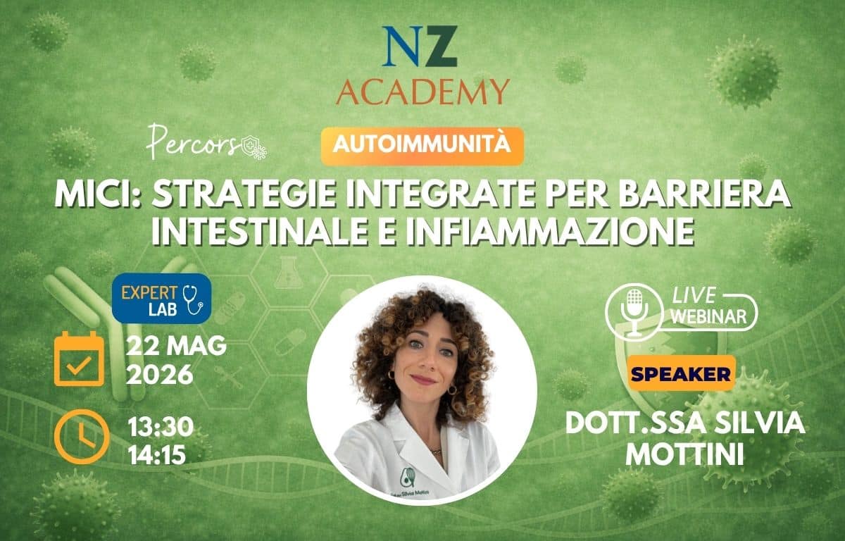Copertina Webinar NZ Academy - MICI: strategie integrate per barriera intestinale e infiammazione