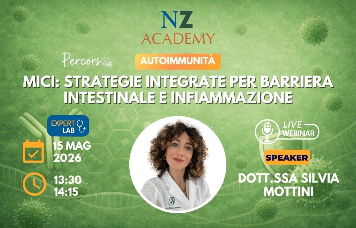 Copertina Webinar NZ Academy - MICI: strategie integrate per barriera intestinale e infiammazione