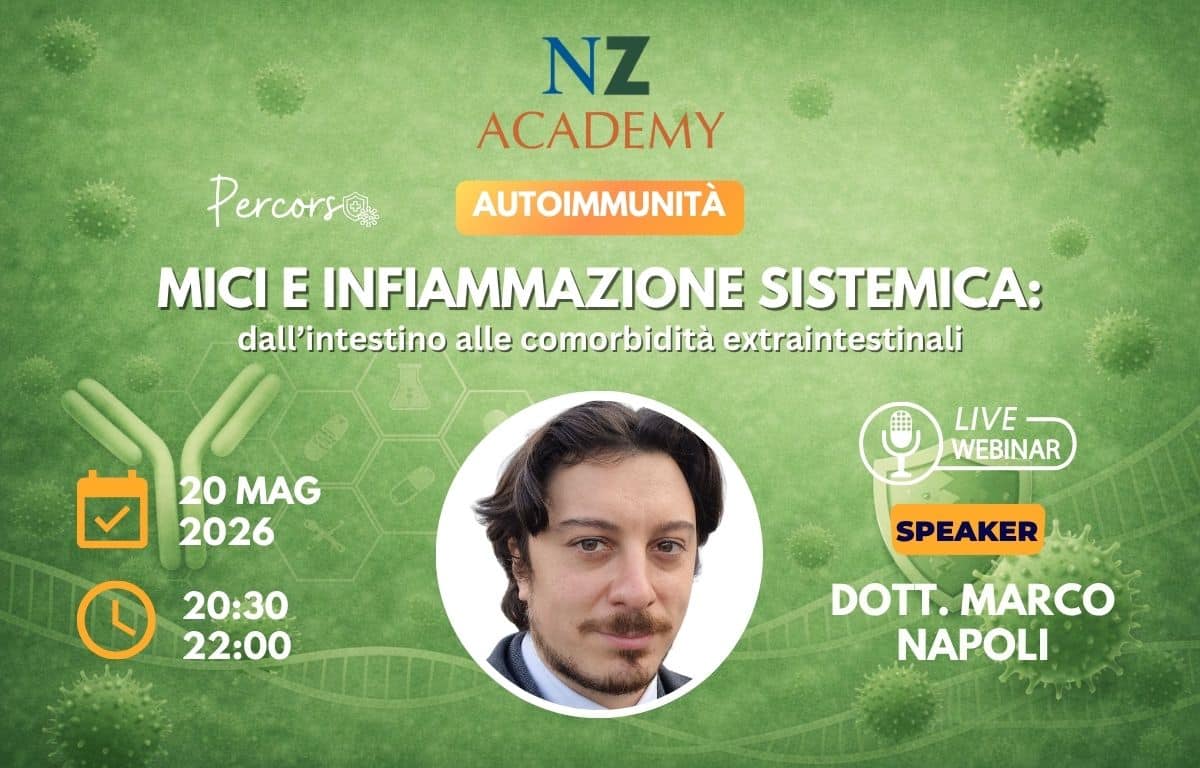 Copertina Webinar NZ Academy - Mici MICI e infiammazione sistemica: dall’intestino alle comorbidità extraintestinali